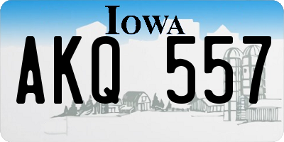IA license plate AKQ557