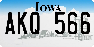 IA license plate AKQ566