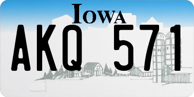 IA license plate AKQ571