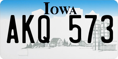 IA license plate AKQ573