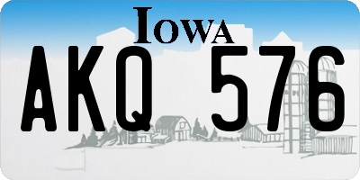 IA license plate AKQ576