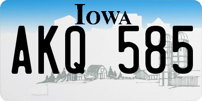 IA license plate AKQ585