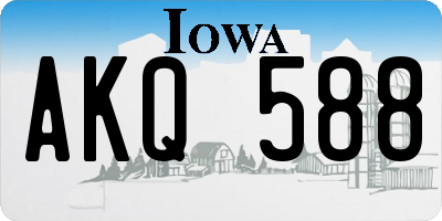 IA license plate AKQ588