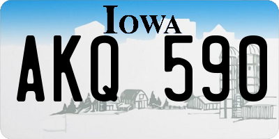 IA license plate AKQ590