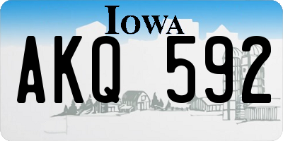 IA license plate AKQ592