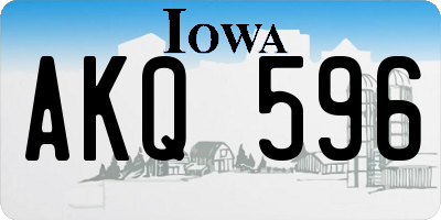 IA license plate AKQ596