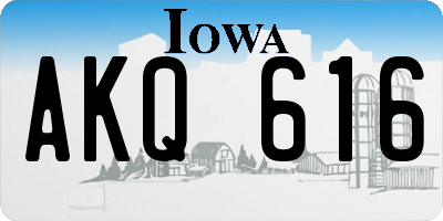 IA license plate AKQ616