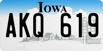IA license plate AKQ619