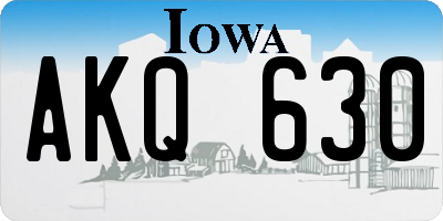 IA license plate AKQ630