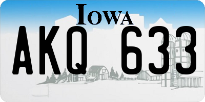 IA license plate AKQ633