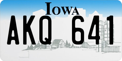 IA license plate AKQ641