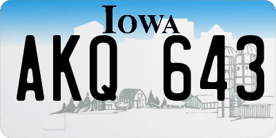IA license plate AKQ643