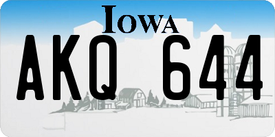 IA license plate AKQ644