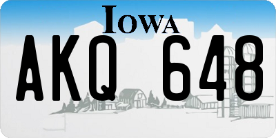 IA license plate AKQ648
