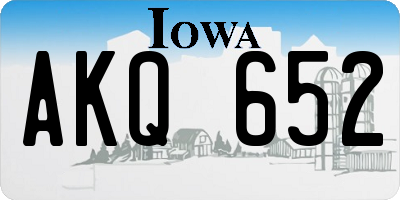 IA license plate AKQ652