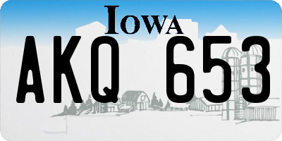 IA license plate AKQ653