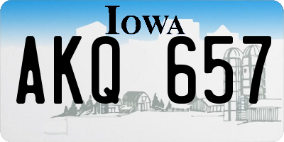 IA license plate AKQ657