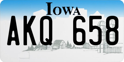 IA license plate AKQ658