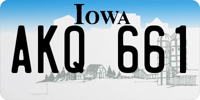 IA license plate AKQ661