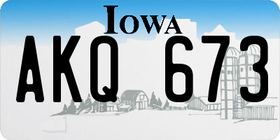 IA license plate AKQ673