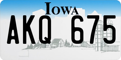 IA license plate AKQ675