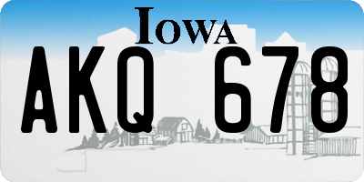 IA license plate AKQ678