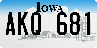 IA license plate AKQ681