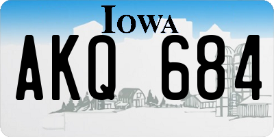 IA license plate AKQ684