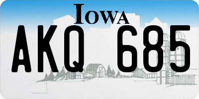 IA license plate AKQ685