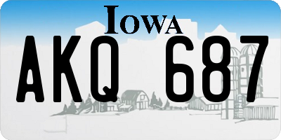 IA license plate AKQ687