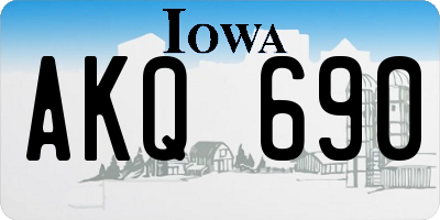 IA license plate AKQ690