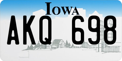 IA license plate AKQ698