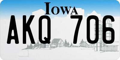 IA license plate AKQ706