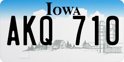 IA license plate AKQ710
