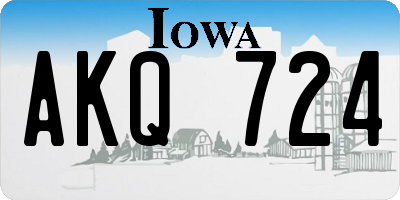 IA license plate AKQ724