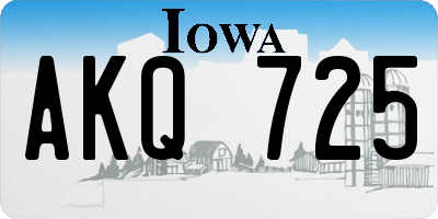 IA license plate AKQ725
