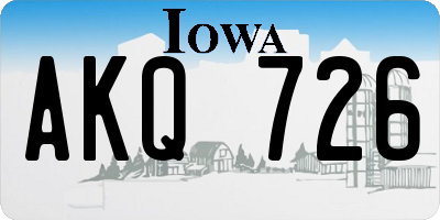 IA license plate AKQ726