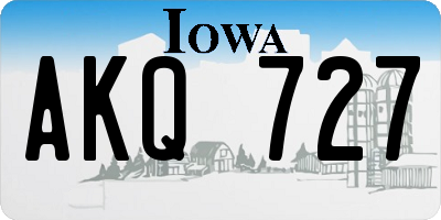 IA license plate AKQ727