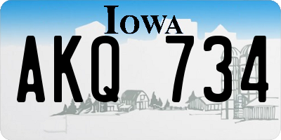 IA license plate AKQ734