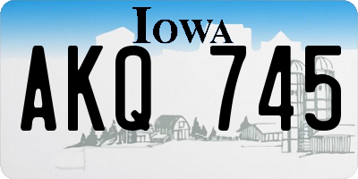 IA license plate AKQ745