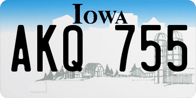 IA license plate AKQ755
