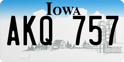 IA license plate AKQ757