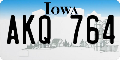 IA license plate AKQ764