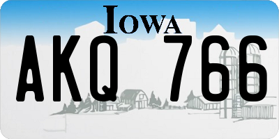 IA license plate AKQ766
