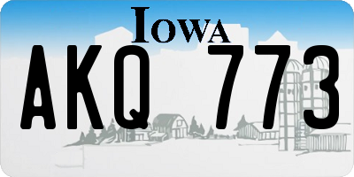 IA license plate AKQ773