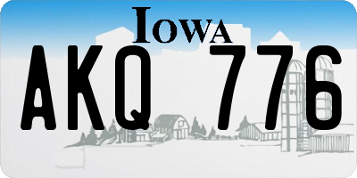IA license plate AKQ776