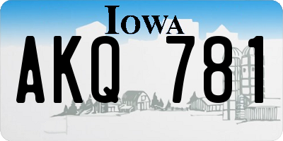 IA license plate AKQ781