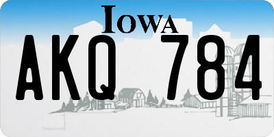 IA license plate AKQ784