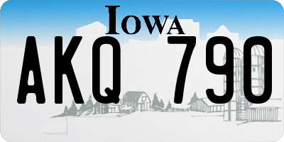 IA license plate AKQ790