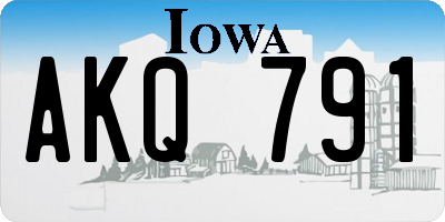 IA license plate AKQ791